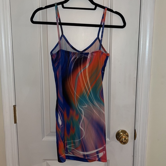 NWT Womens Multi Abstract Print Strappy Bodycon Dress from PLT. - Picture 6 of 10